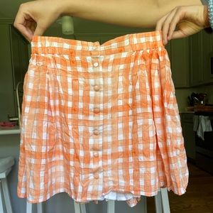 Urban Outfitters Orange Checkered Mini Skirt!